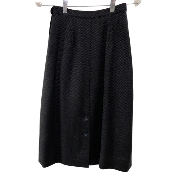Vintage Soft Wool Blend Lined Skirt A-line w/ Back Button Slit by Graham & Gunn - Picture 12 of 13